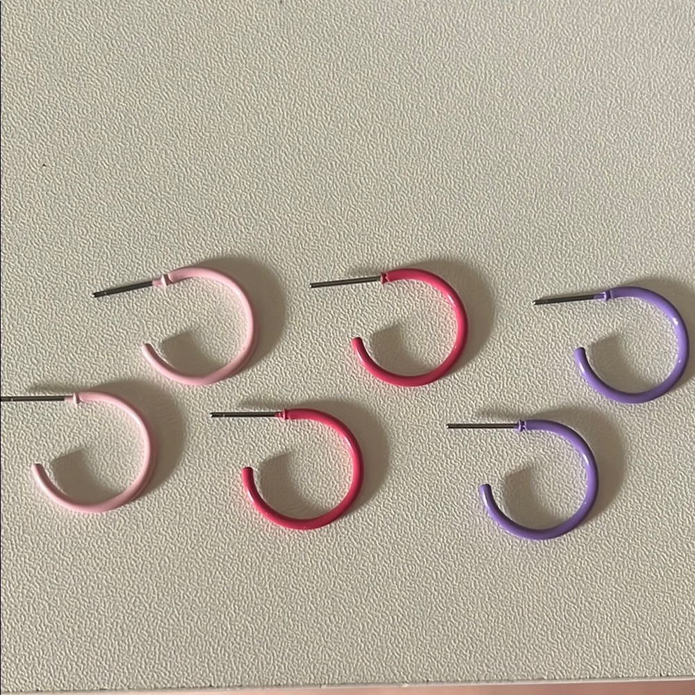 Colorful Hoop Earrings Set